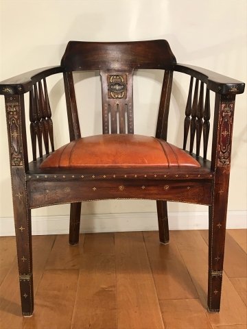 Stained chair. Throne