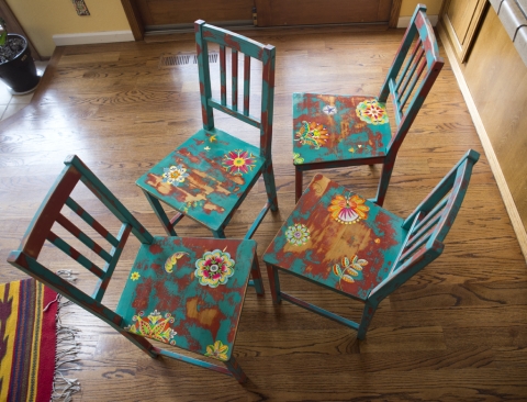 Four chairs in the living room